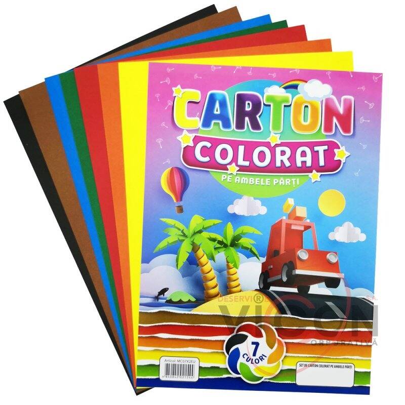 Carton colorat și alb, hârtie
