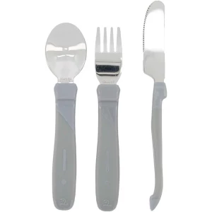Tacâmuri de antrenament Twistshake din inox, 12+ luni, Gri