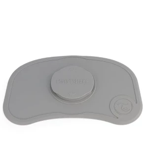 Set anti-alunecare cu farfurie Twistshake Click-Mat, gri