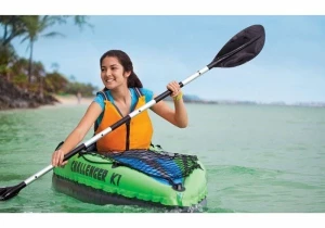 INTEX Caiac gonflabil “Challenger K1” cu vâsle și pompă, 274x76x33 cm, până la 100 kg