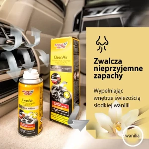 MOJE AUTO CLEAN AIR – SPRAY PENTRU VENTILATIE AUTO CU AROMA DE VANILIE (19-599)