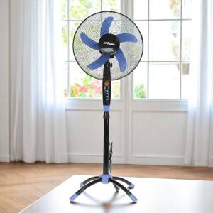 VENTILATOR DE PODEA DE CULOARE NEGRU CU ALBASTRU MAGTTEC / НАПОЛЬНЫЙ ВЕНТИЛЯТОР В ЦВЕТЕ ЧЕРНЫЙ С СИНИМ MAGTTEC