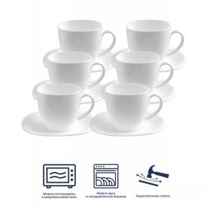 SET ALB DE CESTI CU FARFURIE CAFEA 12 PIESE / НАБОР БЕЛЫХ ЧАШЕК С БЛЮДЦАМИ ДЛЯ КОФЕ 12 ШТУК (FXWB210T)