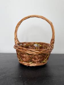 COS DIN NUIELE ROTUND CU TOARTA 23×23 CM / КРУГЛАЯ ПЛЕТЕНАЯ КОРЗИНА С РУЧКОЙ 23×23 CM (M16-237)