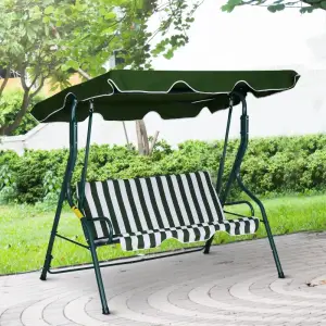 BALANSOAR RODOS PENTRU 3 PERSOANE, VERDE CU DUNGI ALBE / КАЧЕЛИ RODOS НА 3 МЕСТА, ЗЕЛЁНЫЕ С БЕЛЫМИ ПОЛОСАМИ (C1006VA)