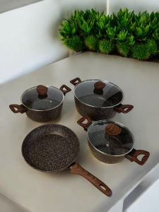 SET VASE DE GATIT BAROLY GRANITE COATED (7 PIESE) / НАБОР ПОСУДЫ BAROLY GRANITE COATED (7 ПРЕДМЕТОВ) (OL-7-488)