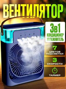 VENTILATOR SI CU UMIDIFICATOR 3 IN 1 DE AER SI ILUMINARE RGB / ВЕНТИЛЯТОР И С УВЛАЖНИТЕЛЕМ ВОЗДУХА 3 В 1 И RGB ОСВЕЩЕНИЕ