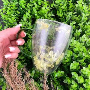 CANA PERETI DUBLI TRANSPARENT CU FLORI IN NAUNTRU / ДВУХ СТЕННАЯ КРУЖКА ПРОЗРАЧНАЯ С ЦВЕТАМИ ВНУТРИ (GT0198-B)