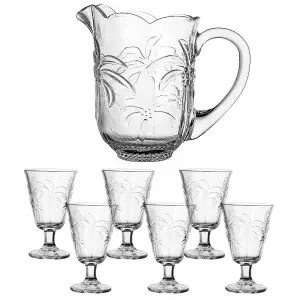 SET DE PAHARE DIN CRISTAL CU CARAFA DUBLIN (1,5 L, 7 PIESE) / НАБОР ХРУСТАЛЬНЫХ БОКАЛОВ С ГРАФИНОМ DUBLIN (1,5 Л, 7 ПРЕДМЕТОВ) (M14-413)