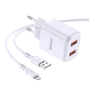 BLOC 3A CU DOUA PORTURI FAST CHARGING SI  CABLU 1m LIGHTNING / ЗАРЯДНОЕ УСТРОЙСТВО С ДВУМЯ ПОРТАМИ ДЛЯ IPHONE (JB026)