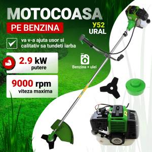 MOTOCOASA PE BENZINA pentru gazon pe benzina 2.9 kW У52 URAL / Бензиновый триммер Урал У-52 2900 Вт