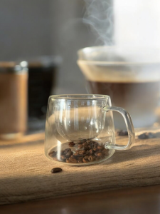 CANA PERETI DUBLI (CU BOABE DE CAFEA) / ДВУХ СТЕННАЯ КРУЖКА (КОФЕЙНЫЕ ЗЁРНА)