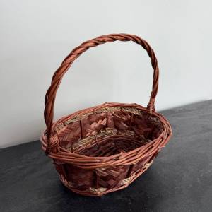 COS CAFENIU DECORATIV CU TOARTA – OVAL 27x20 CM / КОРЗИНА КОРИЧНЕВАЯ С РУЧКОЙ – ОВАЛЬНАЯ  27x20 СМ (M16-235)