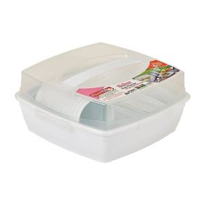 SET PICNIC DIN PLASTIC ALB 32 PIESE PE 6 PERSOANE / НАБОР ПИКНИКОВОЙ БЕЛОЙ ПОСУДЫ 32 ПРЕДМЕТА НА 6 ПЕРСОН (SP-180)