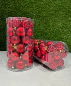 SET GLOBURI DE CRACIUN  6cm*41 BUC (ROSU) / НАБОР НОВОГОДНИХ ШАРОВ 6см*41 ШТ. (КРАСНЫЙ)