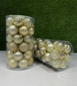 SET GLOBURI DE CRACIUN  6cm*41 BUC (AURIU) / НАБОР НОВОГОДНИХ ШАРОВ 6см*41 ШТ. (ЗОЛОТОЙ)