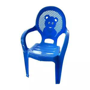 SCAUN DIN PLASTIC PENTRU COPII CU URSULET – ALBASTRU / ДЕТСКИЙ ПЛАСТИКОВЫЙ СТУЛ С МИШКОЙ – СИНИЙ ( 7080AL)