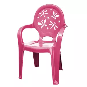 SCAUN DIN PLASTIC PENTRU COPII CU FLUTURASI – ROZ / ДЕТСКИЙ ПЛАСТИКОВЫЙ СТУЛ С БАБОЧКАМИ – РОЗОВЫЙ (7081R)