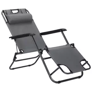 SEZLONG 2 IN 1 CU PERNA DETASABILA IN CULOARE GRI / ШЕЗЛОНГ 2 В 1 С СЪЕМНОЙ ПОДУШКОЙ В СЕРОМ ЦВЕТЕ (C2078)