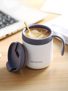CANA TERMICA PENTRU CAFEA SI CEAI DIN OTEL INOXIDABIL CU CAPAC SI MANER (ALBA)/ ТЕРМОКРУЖКА ДЛЯ КОФЕ И ЧАЯ ИЗ НЕРЖАВЕЮЩЕЙ СТАЛИ С КРЫШКОЙ И РУЧКОЙ (БЕЛАЯ)