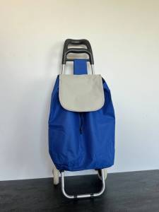 CARUT PENTRU CUMPARATURI CU SAC TEXTIL IN CULAREA ALBASTRA / ХОЗЯЙСТВЕННАЯ СУМКА-ТЕЛЕЖКА С ТКАНЕВЫМ МЕШКОМ В СИНЕМ ЦВЕТЕ
