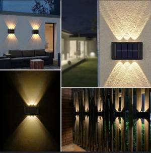 SET 2 LAMPI SOLARE DE PERETE CU  ILUMINARE SUS SI JOS 6 LEDURI / НАБОР ИЗ 2-х СОЛНЕЧНЫХ НАСТЕННЫХ ЛАМП С ОСВЕЩЕНИЕ ВВЕРХ И ВНИЗ 6 светодиодов