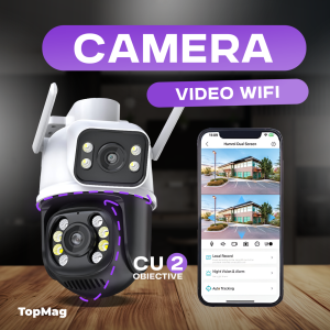 CAMERA VIDEO WIFI CU DOUA  OBIECTIVE/ WIFI ВИДЕОКАМЕРА С ДВУМЯ ЦЕЛИ
