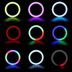 Lampă LED inel RGB MJ33 (33cm)/RGB светодиодная кольцевая лампа MJ33 (33см)