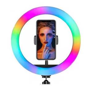 Lampă LED inel RGB MJ26 (26 cm)/RGB светодиодная кольцевая лампа MJ26 (26 см)