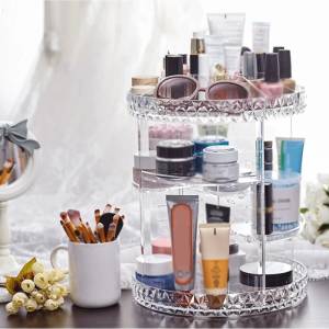 Organizator acrilic pentru produse cosmetice și pensule 360°/Акриловый органайзер для косметики и кистей 360°.