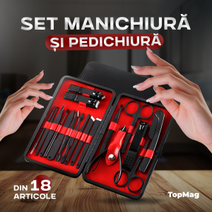 Set manichiură și pedichiură din 18 articole/Набор маникюрно-педикюрный из 18 предметов.
