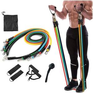 Un set de expandoare tubulare pentru fitness 5 buc/Набор трубчатых эспандеров для фитнеса 5 шт.