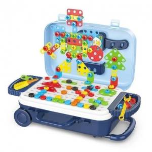 Set de jocuri pentru copii cu un constructor într-o valiză Pazzle/Игровой набор для детей с конструктором в чемодане Пазл