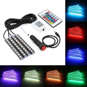 LED RGB Iluminare LED în interiorul mașinii pe panoul de control decorativ /Светодиодное RGB светодиодное освещение салона автомобиля на декоративной панели управления