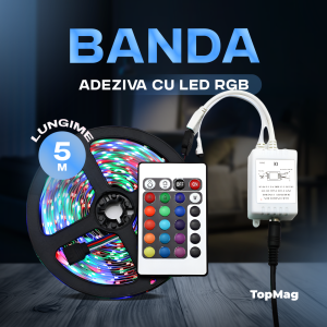 Banda adeziva cu led RGB -5050-12V/Скотч с RGB светодиодом -5050-12В
