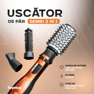 USCĂTOR DE PĂR GEMEI 3 IN 1 / Фен-щетка браш для волос с тремя насадками Gemei