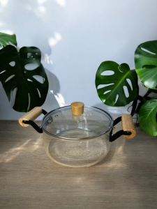 CRATITA TRANSPARENTA CU URECHI DUBLE 2.5L / СТЕКЛЯННАЯ КАСТРЮЛЯ С УШКАМИ 2.5Л (2126-2)