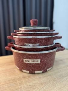 SET CRATITE CU CAPAC ROYAL DESSINI / НАБОР КАСТРЮЛЯ С КРЫШКОЙ ROYAL DESIGNS