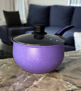 CRATITA CU CAPAC DIN STICLA SI FRITEUZA (VIOLET) / КАСТРЮЛЯ С СТЕКЛЯННОЙ КРЫШКОЙ И ФРИТЮРНИЦАЙ (ФИОЛЕТОВЫЙ)