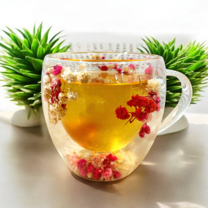 CANA PERETI DUBLI (CU FLORI ROZ SI CREAM) / ДВУСТЕННАЯ КРУЖКА (С РОЗОВЫМ И КРЕМОВЫМ ЦВЕТА ЦВЕТЫ )