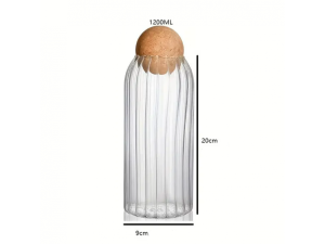 BORCAN DIN STICLA CU CAPAC IN FORA DE SFERA 1200 ML / БАНКА СТЕКЛЯННАЯ С КРЫШКОЙ ШАР 1200 МЛ (S174--31)