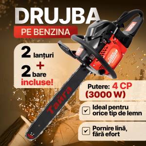 DRUJBA PE BENZINA CU 2 LANTURI + 2 SINE Тайга / БЕНЗОПИЛА С 2 ЦЕПЯМИ + 2 ШИНЫ Тайга (ПРО 2500)