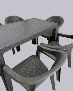 SET MOBILIER GRADINA MASA CAFENIE 150×90 CU 6 SCAUNE / НАБОР САДОВОЙ МЕБЕЛИ КОРИЧНЕВЫЙ СТОЛ 150×90 С 6 СТУЛЬЯМИ